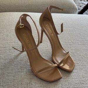 NEW Stuart Weitzman Nudistcurve Ankle Strap Sandal Nude Beige Size 8 NEW